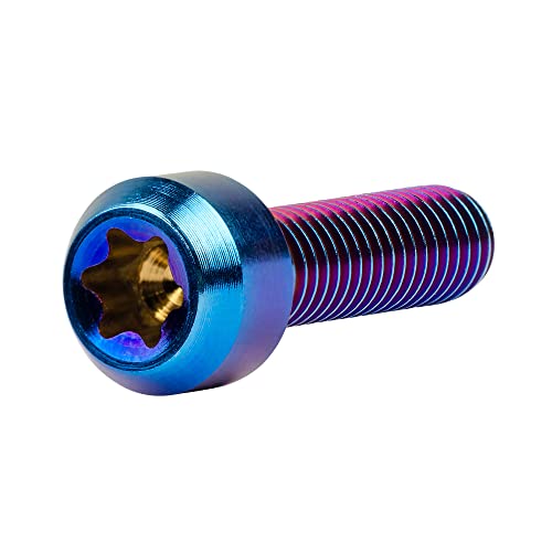 Image of Titanium Torx Square Head M6 x 10 15 20 25 30 35 40 45 50 60 65 70 80mm Screw Pack of 5 (Burn Blue, M6x25mm)