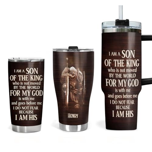 Joymade Personalized Tumblers For Men - Christian Fathers Day Gift For Men - Spiritual Religious Gifts, Christmas Tumbler - Fathers Day Tumbler (Son Of The King)