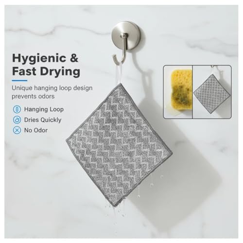 Image of 7 Pack Metal Dish Cloth, Non Scratch & Odor Steel Wool Scrubber | Reusable & Multipurpose Wire Dishwashing Rag for Wet & Dry Cleaning | Safe for Dishes, Sinks, Stove Tops & Nonstick Cookware