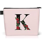 YESMET Personalized Makeup Bag, Makeup Bags for Women, Canvas Initial Cosmetic Bag Travel Make Up...