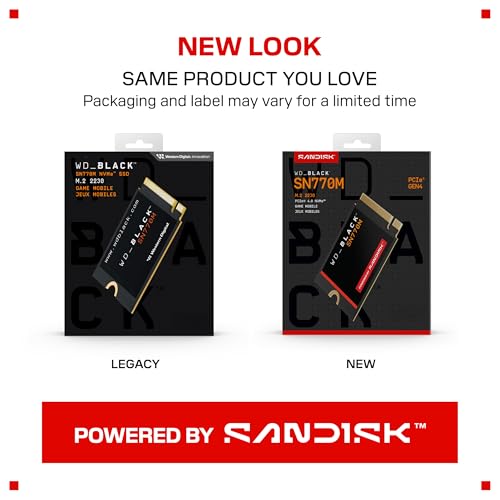 WD_Black SN770M 1TB M.2 2230 NVMeSSD - PCIe Gen 4.0, Speeds up to 5150 MB/s, for Handheld Gaming Devices and Compatible  - Additional View