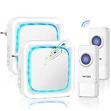 Timbre inalámbrico Resistente al Agua, 300 m de Largo Alcance, Resistente al Agua IP55, 2 Botones pulsadores y 2...