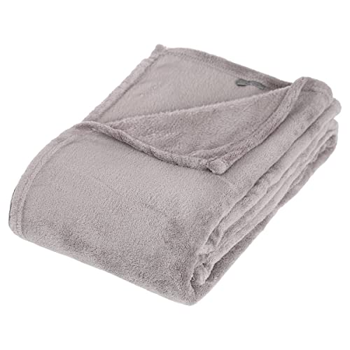 Atmosphera - Plaid - Microfibre - Gris Clair - 125x150 cm