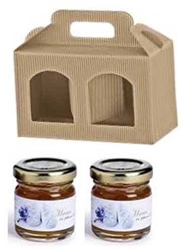 20 portavasetti per 2 barattoli miele/marmellata da 500 gr. mm.170x80x120