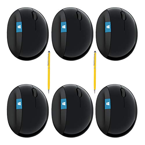 Microsoft Sculpt Wireless Ergonomic Mouse L6V for Computers Laptops Fast Scrolling Bundle (6-Pack + Stylus)