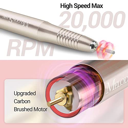 Melodysusie Electric Nail Drill, Portable Electric Nail Drill Machine For Acrylic Gel Nails, Professional Efile E File Manicure Pedicure Polishing Shape Tools For Home Salon Use, Champagne #TOP1