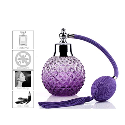H&D Crystal Vintage Perfume Botella atomizador de repuesto morado