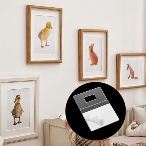 Image of 30 Pcs Picture Hangers Adhesive Sawtooth Adhesive Picture Hanger Plastic Sawtooth No Nail Picture Hangers