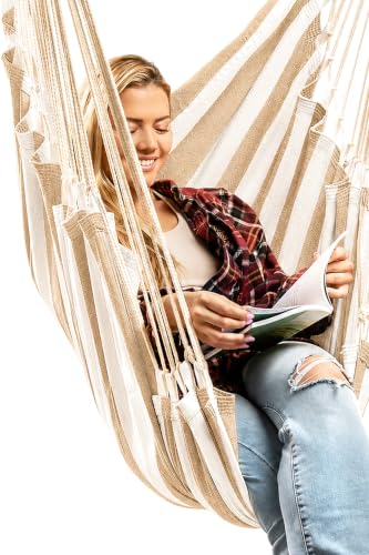 Image of Hanging Hammock Chair Swing - Outdoor & Indoor - Hammock Swing Chair