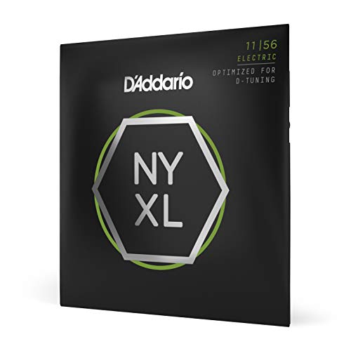 D'Addario Electric Guitar Strings, NYXL Nickel Plated, NYXL1156, Medium Top/Extra Heavy Bottom Gauge 11-56, 6-String Set, Pack of 1