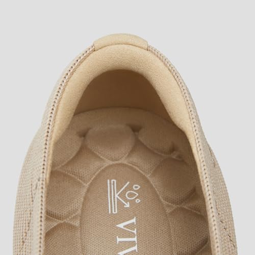 Image of VIVAIA Margot Walker Women's Flats Lightweight Square Toe V Cut Ballet Flats Comfortable Casual Water Repellent Walking Flat Shoes