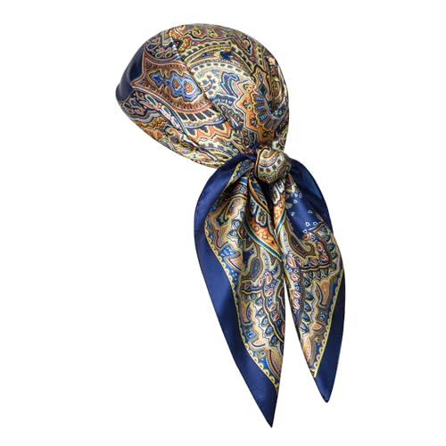 Image of 35 inch Men's Silk Cowboy Scarf - Oversized Western Bandana Neckwear, Large Square Scarf with Gift Packaging