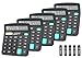 Calculators, BESTWYA 12-Digit Dual Power Handheld Desktop Calculator with Large LCD Display Big Sensitive Button (Black, Pack of 5)
