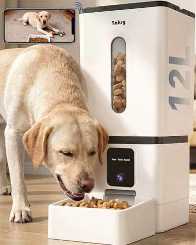 Automatic Dog Feeder Large Breed with Camera - 12L/50 Cups 5G WiF...