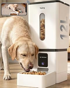 Automatic Dog Feeder Large Breed: 12L/50 Cup Capacity for Kibble up to 20mm
