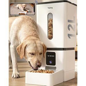 Automatic Dog Feeder Large Breed with Camera – 12L/50 Cups 5G WiFi App Control Dog Food Dispenser, Easy Setup, HD 1080P Video with Night Vision by Yakry