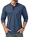 Sailwind Men's Henley Shirts Long Sleeve Button T-Shirt Casual Stylish Cotton Pullover Shirt with Pocket Blue