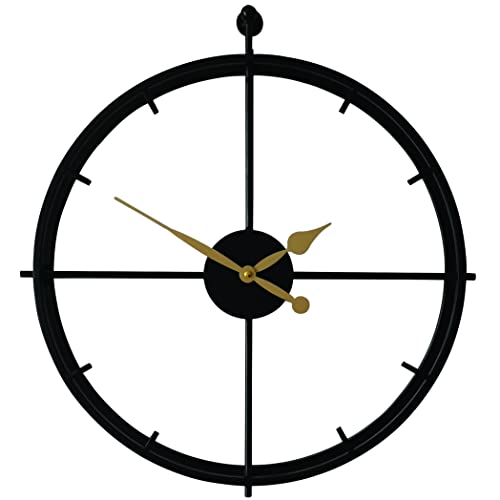 Qukueoy Double Layer Modern Art Big Clock 3D Decorative Large Metal Wall Clocks For Living Room,Minimalism, Battery Operated, 20"X24" (Black) #TOP7