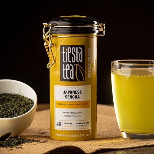 Image of Tiesta Tea - Japanese Sencha Tea, Loose Leaf, Single Origin Premium Sencha Green Blend, Medium Caffeinated, Make Hot or Iced & Up to 50 Cups, Pure Unblended, 6oz Refillable Tin