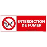 Panneau Interdiction de Fumer - Protection anti-UV - Dimensions 210x75 mm - Plastique rigide PVC 1,5 mm