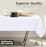 Utopia Kitchen Rectangle Tablecloth 150x240 cm - (Pack of 2) White Table Cover Machine Washable Table Cloth Perfect for Parties, Weddings and Festivals (59x95 inches) - Image 3