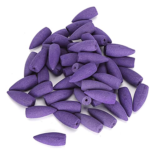 50Pcs Backflow Incense Cones Incense Sticks Aromatherapy Burner Cones Waterfall Natural Scents Fragrance Air Purification(Lavender) #TOP5
