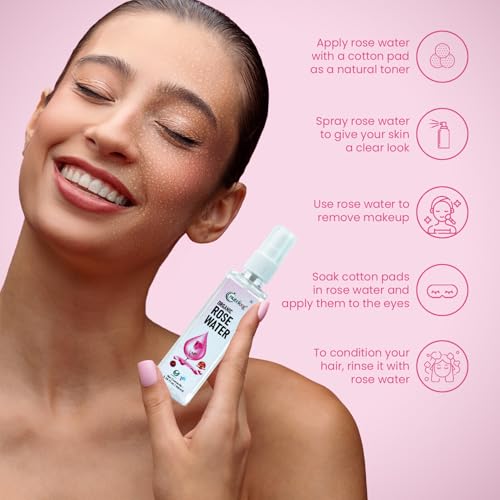 Image of Nutriorg Organic Rose Water | 100% Pure Gulab Jal for Face, Skin & Hair | Skin Toner, Makeup Remover, & Hydration | Alcohol & Paraben-Free | For All Skin Types | 250ml X 2