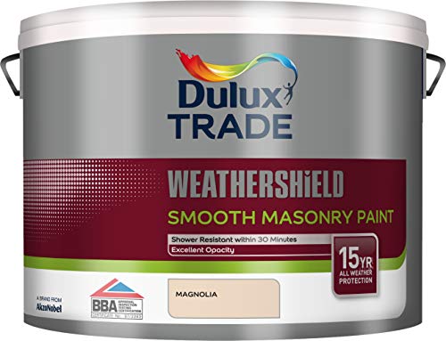 Image of Dulux Trade Weathershield Smooth Magnolia 10 Litres