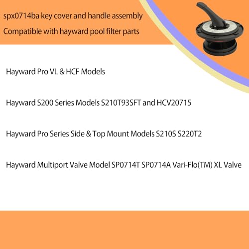 supeiqality 2025 Upgrade SPX0714BA Key Cover and Handle Assembly for Hayward Multiport Valve and Sand Systems Hayward SP0714T SP0714A SP0714G11 SPX714BS Vari-Flo XL Valve 5-Year Warranty - Thumbnail 3