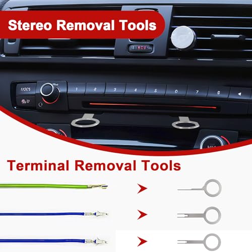 Image of Keze 24Pcs Trim Removal Tool Set with Pick & Clip Removal Tool, Sticker Scraper, Automotive Plastic Pry Tool, Car Panel Door, Stereo, Fastener Remover Kit, for Auto Interior, Molding, Dash(Red)