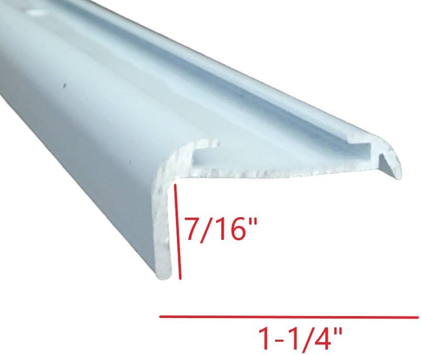 Vintage Technologies RV Insert Roof Trim with 7/16" Leg | 93" Length | Aluminum | Made in The USA (White, 2 Pack)