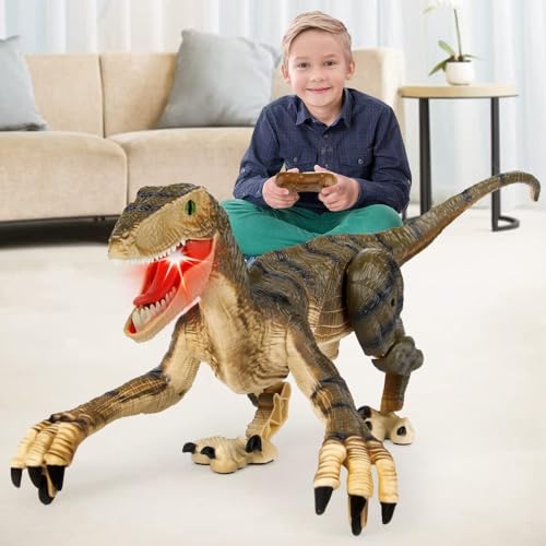 Mando a Distancia Juguetes Dinosaurios,Electrónica Juguetes de dinosaurios con luz LED y sonidos de simulación realistas, 2.4Ghz Juguetes Robot,Los mejores regalos de dinosaurios para niños