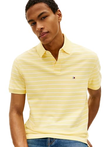Image of Tommy Hilfiger Men's Short Sleeve Polo Shirts in Classic Fit with Stretch and Organic Pique Cotton