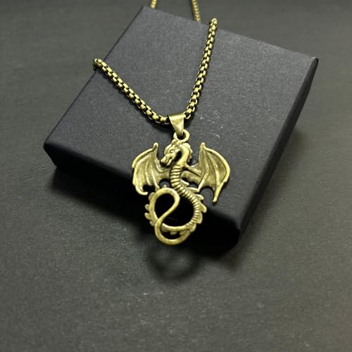 Descendants Mal Descendants Costume Dragon Necklace Dragon Jewelry Accessories for Women Maleficent the Chain is 24 Inches Long Bronze Color4