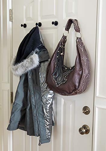 Mavoro Starke Magnethaken zum Aufhängen von Taschen und Mänteln - Set aus 4 Schwarzen Magnet Haken – Magnete Stark – Neodym 52 Magnete Extra Stark – Kühlschrankmagnete im Pinnadel-Stil für Spind usw