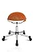 Topstar Sitness Half Ball, taboret fitness, hoker, taboret na kółkach, trójwymiarowa ruchoma powierzchnia siedziska, obicie materiałowe, pomarańczowy