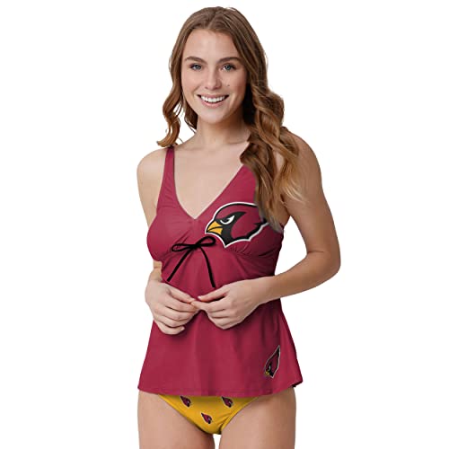 FOCO Arizona Cardinals NFL Womens Summertime Solid Tankini Bikini Top - XL