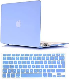 Se7enline Macbook Air 13 inch Cover Colorful Slim Hard Shell Matte Case Hard Shell Cover for Macbook Air 13.3 inch A1369/A1466 with EU Layout Blue Silicone Keyboard Cover, Serenity Blue