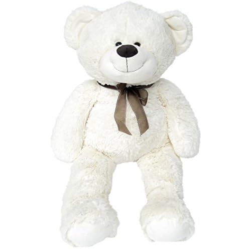 Wagner 9021 - XXL Plüschbär Teddy Bär - 100 cm groß - weiß - Teddybär Kuscheltier Kuschelbär