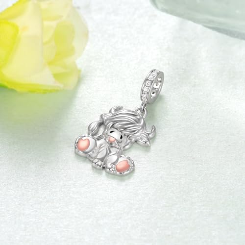 Highland Cow/Duck/Guinea Pig Charm 925 Sterling Silver Animal Charms for Bracelets Cute Animal Jewelry Gifts for Women3
