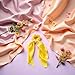 Yellow Women Girl Bow Satin Ribbon Ponytail Scarf Hair Tie Rope Scrunchies Elastic Band Hair Scrunchies Bands Elastics and Ties Beauty and Personal Care Hair Care, Hair Accessories