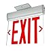 LFI Lights® NYC Approved Edge-Lit UL 924 Listed, Red LED, Exit Sign, Single-Sided Clear Acrylic Panel with 8” Letters, Aluminum Housing, 120/277VAC Hardwired with Battery Backup, Removable Chevron Arrows NYCELRTRWBB