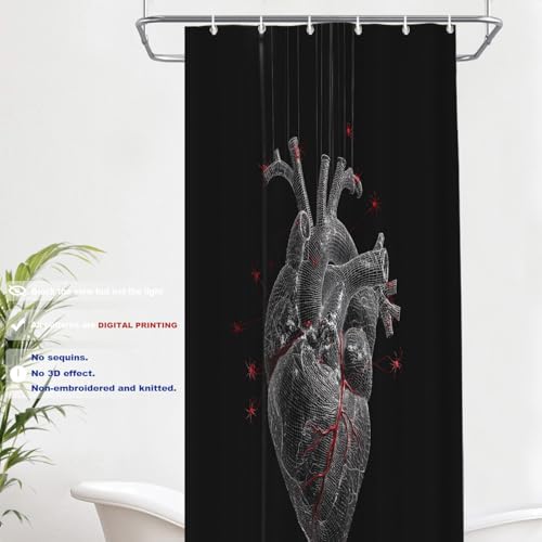 Rideau de douche araignée Batmerry polyester 182x91 cm imperméable - 3