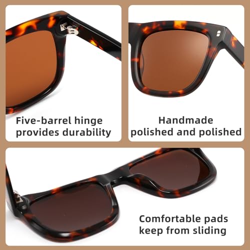 Polarized Sunglasses for Men,Acetate frame,HD Lens,UV400 Protection,Fashion Square Driving Glasses4
