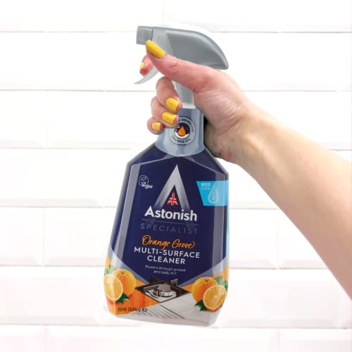 Astonish Specialist Multi Surface Cleaner 3 Pack - Orange Grove Scented Heavy Duty Kitchen Cleaner - Formula Cuts Through Grease And Stains On Kitchen Surfaces & Oven Doors, 750Ml Spray Bottle #TOP2