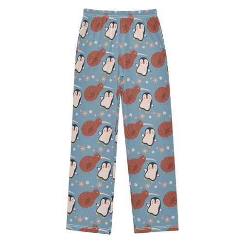 Penguin and Bird Boys Long Pants Soft Trousers Elastic Waist Kids Lounge Bottoms with Pockets S-XL