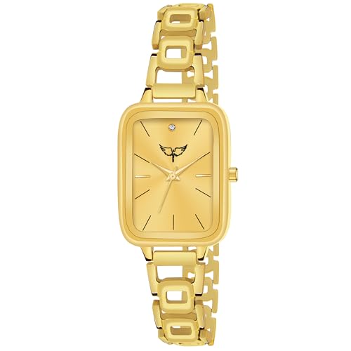 WHITE BIRD Women's Fashion Analog Watches, Quartz Movement, Variety of Colors (Gold)