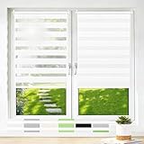 Grandekor Store Jour Nuit sans Perçage Ajustable pour Fenêtre Porte Salon Chambre Bureau Facile à Installer, 45l x 150 cm, Blanc