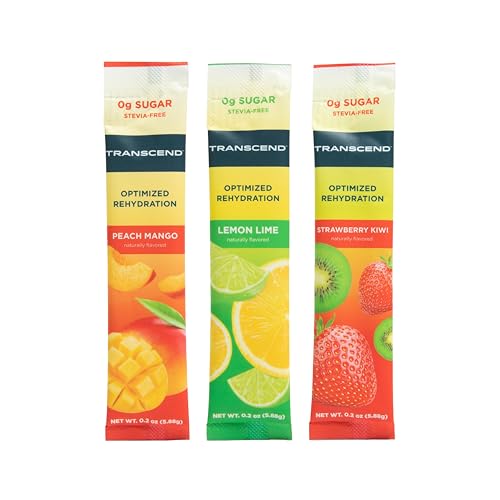 Image of Transcend Hydration - Optimal Rehydration with No Sugar or Stevia Plus BCAAs and Magnesium - No Blood Sugar Effects - 15-Pack