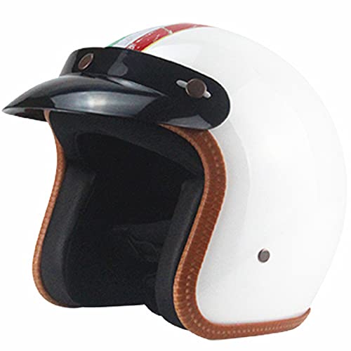 ZLYJ Casco Jet para Motocicleta con Visera Solar, Medio Casco Abierto Casco para Ciclomotor Scooter Casco Vespa Calidad Según Normas ECE A,S(53 56cm)
